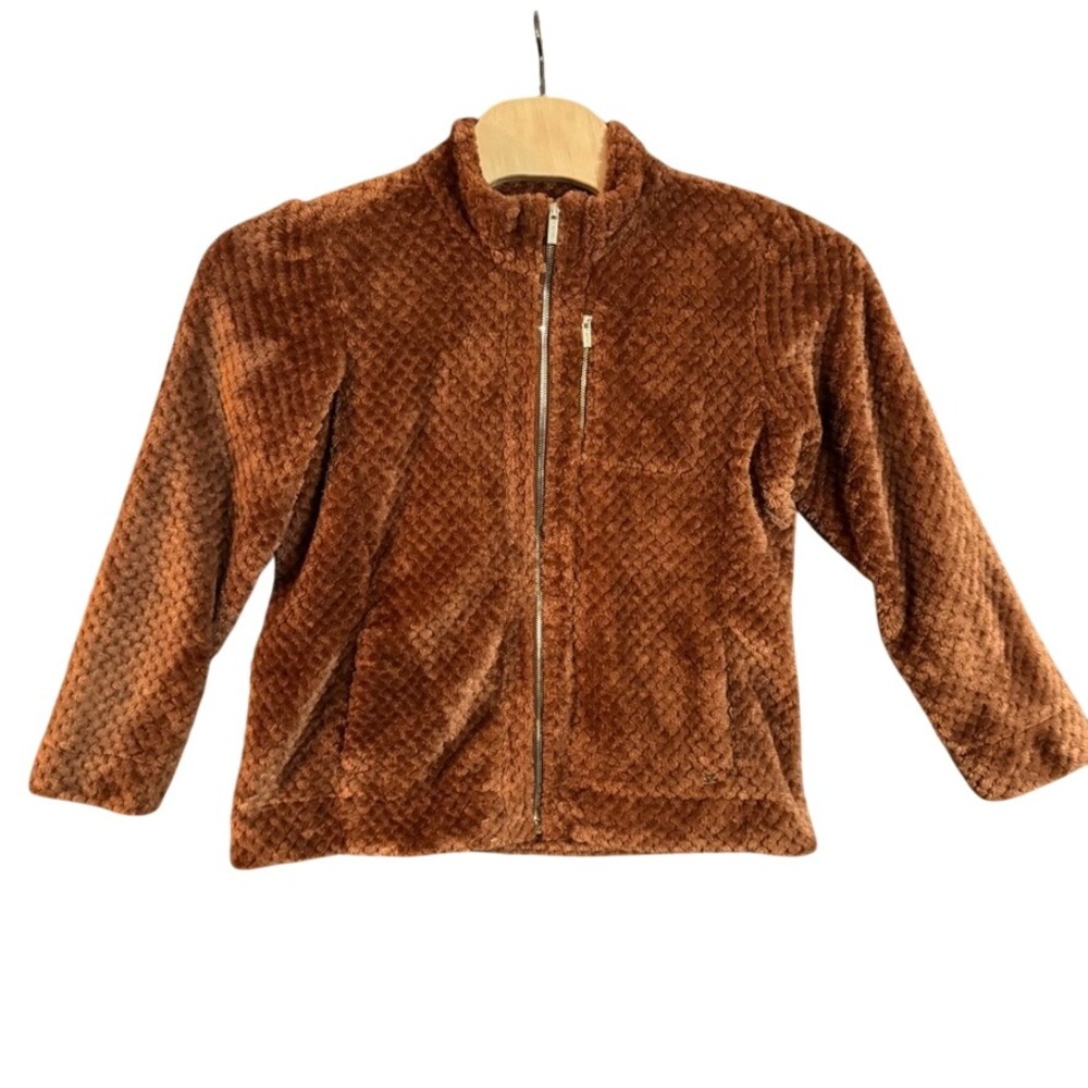 NWT Calvin Klein Performance Fleece Jacket XL Tortoise Brown Full Zip M8XET887
